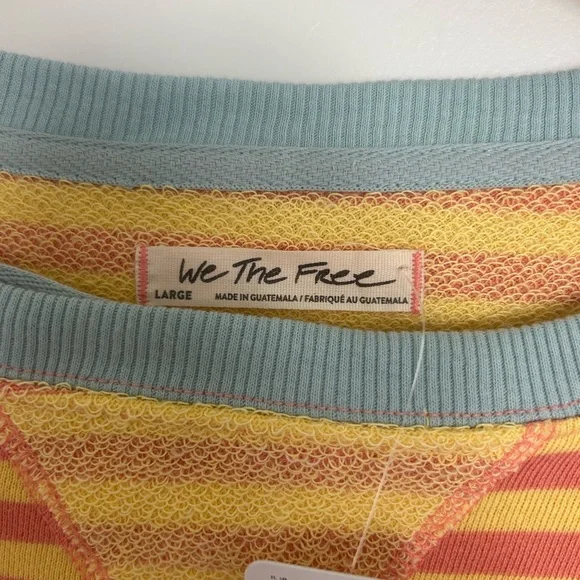 ❌SOLD❌NWT Free People We The Free Yellow and Orange Classic Striped - Picture 4 of 6